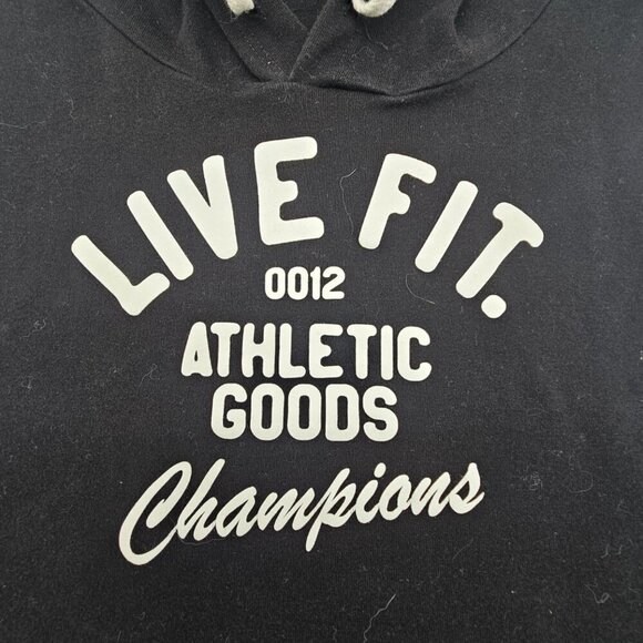 Live Fit LVFT Women's Black Sleeveless Hooded Crop Top, Size Small - Picture 11 of 12